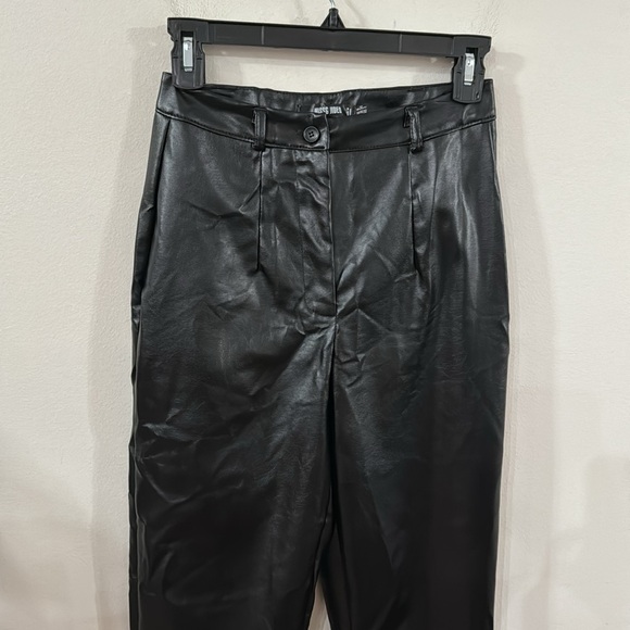 Missgurded black Co Ord Side Split Faux Leather trousers pants, size 2 - Picture 4 of 12